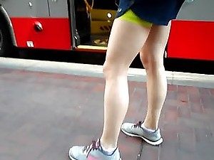 BootyCruise: Downtown Bus Stop Leggy Honey Part 1