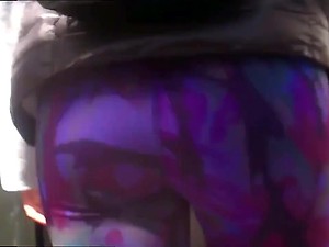 Low-spirited purple leggings stand Candidly swag rico culazo