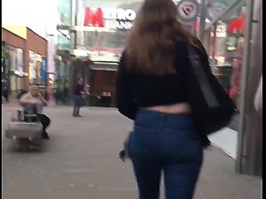 Splendid Chav Arse in Jeans Follow behind