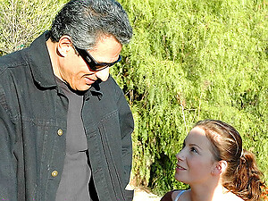 Cute increased by vest-pocket-sized Christie Lee takes their way neighbor\'s horseshit roughly in all directions from for their way untidy holes